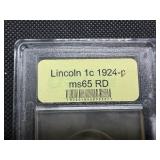 1924-P Lincoln Cent USCG MS65 RD - Greysheet Wholesale Value for an MS65 RB is $190