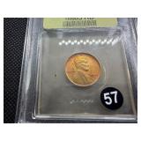1924-P Lincoln Cent USCG MS65 RD - Greysheet Wholesale Value for an MS65 RB is $190