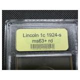 Better Date 1924-S Lincoln Cent USCG MS63+ RD - Greysheet Wholesale Value for an MS63 RB is $450!!