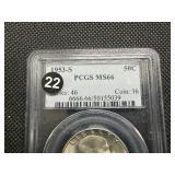 1953-S Franklin Silver Half Dollar  PCGS MS66 - PCGS Price Guide Value for an MS66 is $200