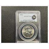 1956 Franklin Silver Half Dollar  PCGS MS64 - PCGS Price Guide Value for an MS64 is $46