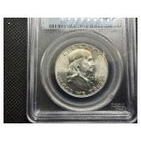 1956 Franklin Silver Half Dollar  PCGS MS64 - PCGS Price Guide Value for an MS64 is $46