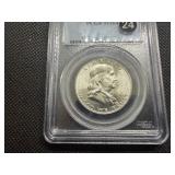 1956 Franklin Silver Half Dollar  PCGS MS64 - PCGS Price Guide Value for an MS64 is $46