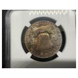 1957 Franklin Silver Half Dollar  NGC MS64 -  NGC Price Guide Value for an MS64 is $42.50