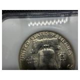 1959-D Franklin Silver Half Dollar  NGC MS65 -  NGC Price Guide Value for an MS65 is $85