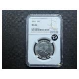1961 Franklin Silver Half Dollar  NGC MS64 -  NGC Price Guide Value for an MS64 is $42.50