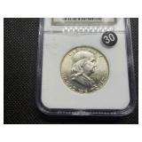 1961-D Franklin Silver Half Dollar  NGC MS65 -  NGC Price Guide Value for an MS65 is $135