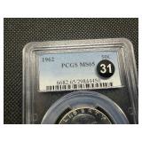 1962 Franklin Silver Half Dollar  PCGS MS65 - PCGS Price Guide Value for an MS65 is $55