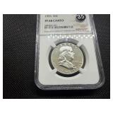 1955 Proof Franklin Silver Half Dollar  NGC PF68 CAMEO-  NGC Price Guide Value for a PF68 CAMEO is $600