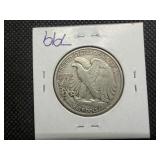 KEY DATE 1938 Walking Liberty Silver Half Dollar marked XF When Purchased - Greysheet Wholesale Value for an XF is $120