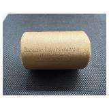 Unopened 20 coin roll of Morgan silver dollars with an 1893 at one end and a CC at the other end