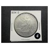 Rare 1874-S Trade Dollar - Greysheet Wholesale Value for an XF40 is $350