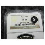 1922 Silver Peace Dollar - NGC MS64 - NGC Price Guide Value for an MS64 is $125