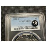 1922-D Silver Peace Dollar - PCGS MS64 - PCGS Price Guide Value for an MS64 is $235