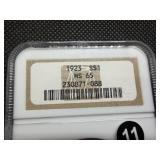 Gem 1923 Silver Peace Dollar - NGC MS65 - NGC Price Guide Value for an MS65 is $175