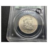 1948 Franklin Silver Half Dollar  PCGS MS64  Old Green Holder - PCGS Price Guide Value for an MS64 is $50