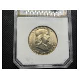 1952 Franklin Silver Half Dollar  PCI MS65 - Greysheet Wholesale Value for An MS65 is $40.56