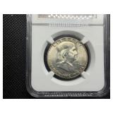 1952-D Franklin Silver Half Dollar  NGC MS64 -  NGC Price Guide Value for an MS64 is $50