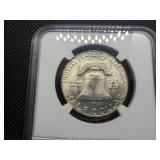 1952-D Franklin Silver Half Dollar  NGC MS64 -  NGC Price Guide Value for an MS64 is $50