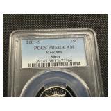 2007-S Silver Montana Washington Quarter PCGS PR68DCAM - PCGS Price Guide Value for a PR68DCAM is $17