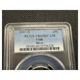 2007-S Silver Utah Washington Quarter PCGS PR69DCAM - PCGS Price Guide Value for a PR69DCAM is $25
