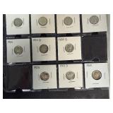 Seventeen High Grade XF-AU Early Date Mercury Dimes 1916 -- 1924 (No 1916-D, 1921, or 1921-D) -  Greysheet Wholesale Value for these coins at XF40 totals: $442.20