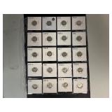 Twenty High Grade XF-AU  Mercury Dimes 1931-D - 1940 -  Greysheet Wholesale Value for these coins at VF20 totals: $148.05