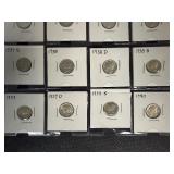Twenty High Grade XF-AU  Mercury Dimes 1931-D - 1940 -  Greysheet Wholesale Value for these coins at VF20 totals: $148.05