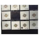 Eighteen High Grade XF-AU  Mercury Dimes 1940-D -- 1945-S 'Micro S' -  Greysheet Wholesale Value for these coins at VF20 totals: $112.29