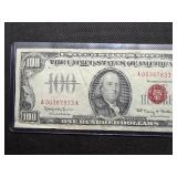 1966 Red Seal $100 United States Note AA Block Serial No. A00387833A -  Very Good Condition - Compare at $225.00
