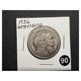 1936 Gettysburg Commemorative Silver Half Dollar - Greysheet Wholesale Price for an XF40 is $370