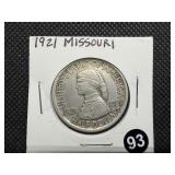 1921 Missouri Commemorative Silver Half Dollar - Greysheet Wholesale Price for an XF40 is $260