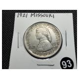 1921 Missouri Commemorative Silver Half Dollar - Greysheet Wholesale Price for an XF40 is $260