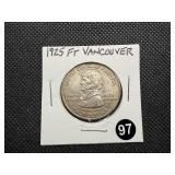 1925 Vancouver Commemorative Silver Half Dollar - Greysheet Wholesale Price for an XF40 is $210