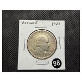 1927 Vermont Commemorative Silver Half Dollar - Greysheet Wholesale Price for an XF40 is $210