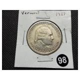 1927 Vermont Commemorative Silver Half Dollar - Greysheet Wholesale Price for an XF40 is $210