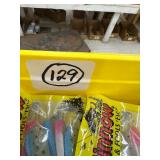 50 pkgs MIMIC MINNOW TAILS - pink / blue / silver / black dot