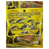 50 pkg MIMIC MINNOW TAILS - green / orange / tiger stripe