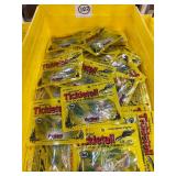 50 pkg TICKLETAIL GRUBS - green / orange / tiger stripe