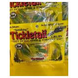 50 pkg TICKLETAIL GRUBS - green / orange / tiger stripe