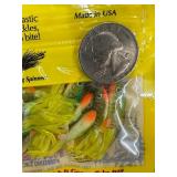 50 pkg TICKLETAIL GRUBS - green / orange / tiger stripe