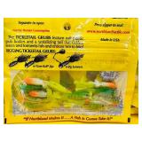 50 pkgs TICKLETAIL GRUBS - Northland Taxckle - green / orange / white / tiger stripe