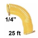 LOT of 3 — 1/4” x 25 ft RECOIL HOSE- 200 psi - TAH0284