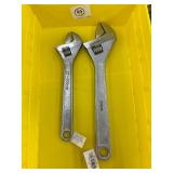 2 ADJUSTABLE WRENCHES - 12”, 15”