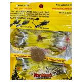 Retail Fishing Lot - 50 pkgs  TICKLE TAIL GRUBS - watermelon / chartreuse