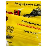 Retail Fishing Lot - 50 pkgs  TICKLE TAIL GRUBS - watermelon / chartreuse