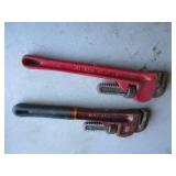 Pipe Wrenches, Two 14"