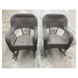 Wicker Patio Rocking Chairs (Lot of 2)
