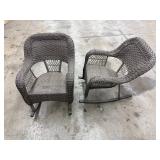 Wicker Patio Rocking Chairs (Lot of 2)