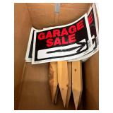 Garage Sale Signs & Stakes Mixed Lot w Large Mailing Envelopes and Stickers